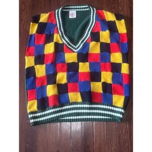 J. Press  1 of 1 Colorblock V-Neck Sweater Vest Green Goodwill Gala Jack Carlson